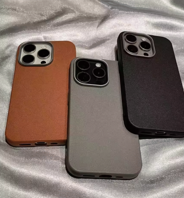 Luxury Matte Leather Phone Case For iPhone