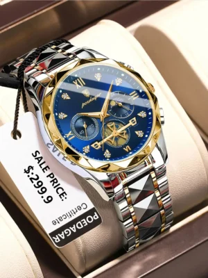POEDAGAR Luxury Man Wristwatch Waterproof Luminous Chronograph Watch for Men Stainless Steel Men's Quartz Watches reloj hombre