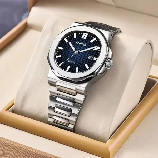 Luxury Watch Business 30M Waterproof Male Clock Luminous Date Stainless Steel Square Quartz Men Watch reloj hombre 2025 New